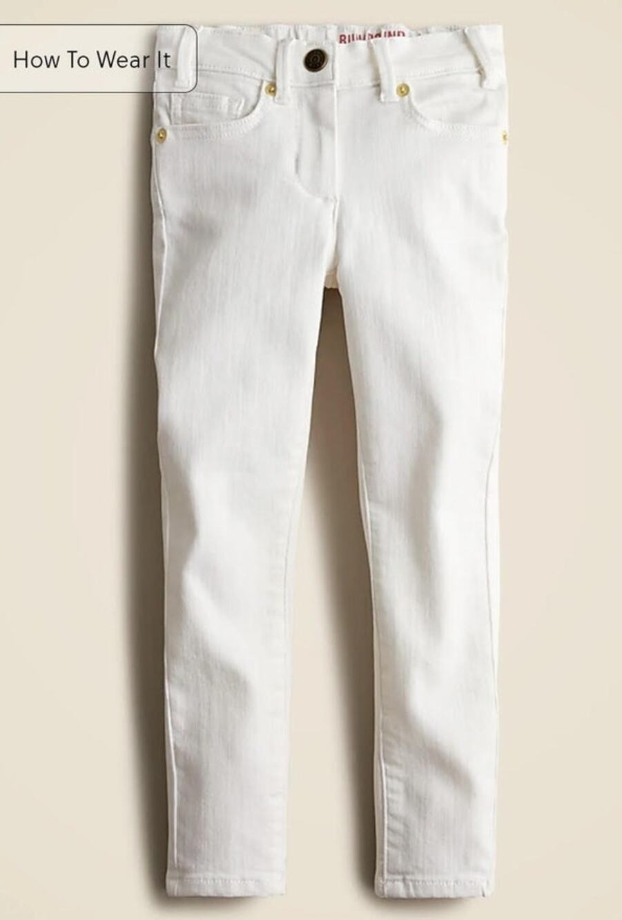 NWT J. Crew Crewcuts Girls' White Runaround Jeans 16